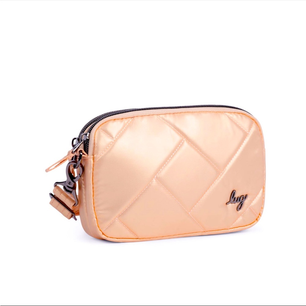 SOLD——NWT: LUG COUPE SE CONVERTIBLE CROSSBODY BAG- METALLIC ROSE-  RARE METALLIC